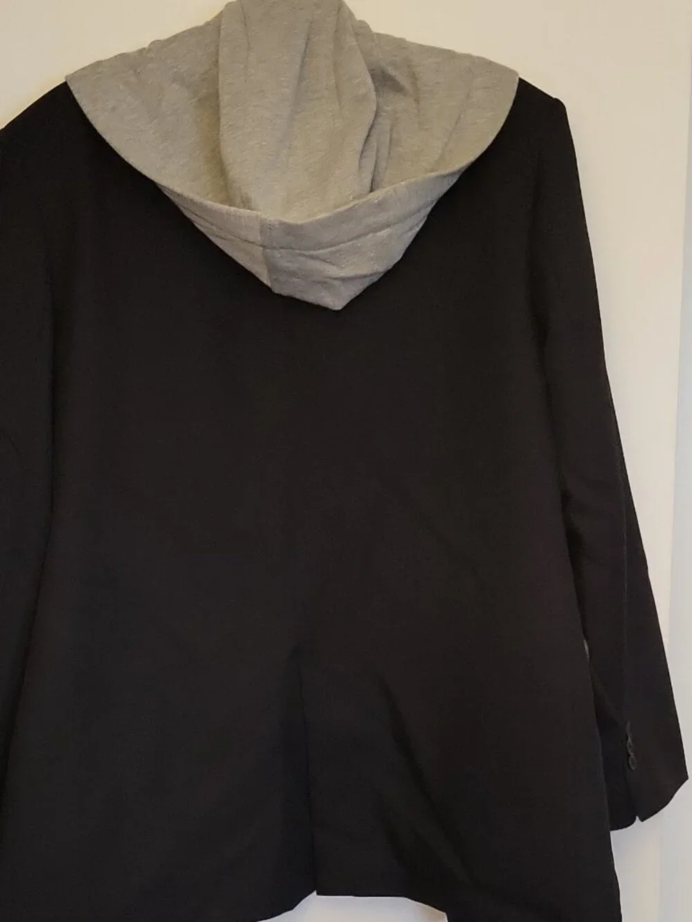 ZARA Men’s Hooded Blazer Jacket Black/Gray Solid Regular Fit Size M